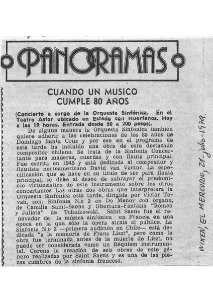 Panoramas Cuando un músico cumple 80 años [artículo]