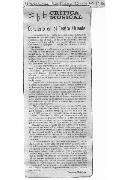 Concierto en el Teatro Oriente Crítica Musical [artículo]