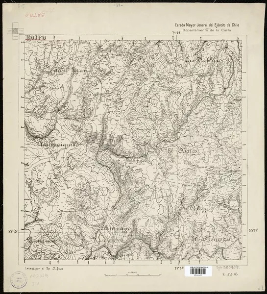 Batro  [material cartográfico] Estado Mayor Jeneral del Ejército de Chile, Departamento de la Carta ; levantado por el Topográfo O. Silva.