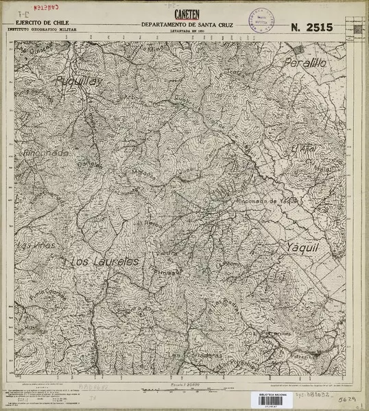 Cañetén Departamento de Santa Cruz [material cartográfico] : Ejército de Chile, Instituto Geográfico Militar.