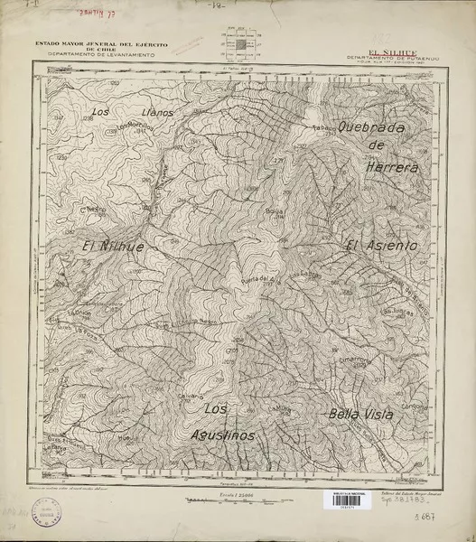 El Ñilhue Departamento de Putaendo [material cartográfico] : Estado Mayor Jeneral del Ejército de Chile, Departamento de Levantamiento.