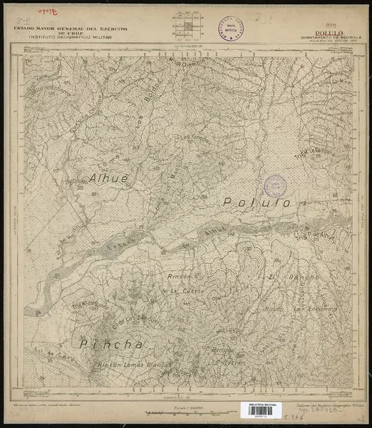 Polulo Departamento de Melipilla [material cartográfico] : Estado Mayor General del Ejército de Chile, Instituto Geográfico Militar.