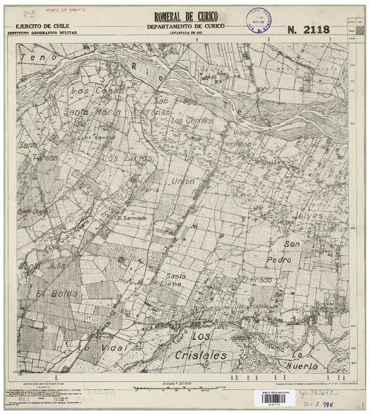 Romeral de Curicó Departamento de Curicó [material cartográfico] : Ejército de Chile, Instituto Geográfico Militar.