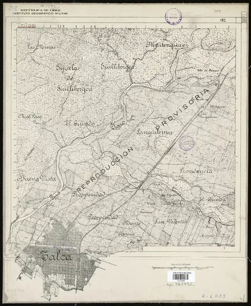 Talca  [material cartográfico] República de Chile, Instituto Geográfico Militar.