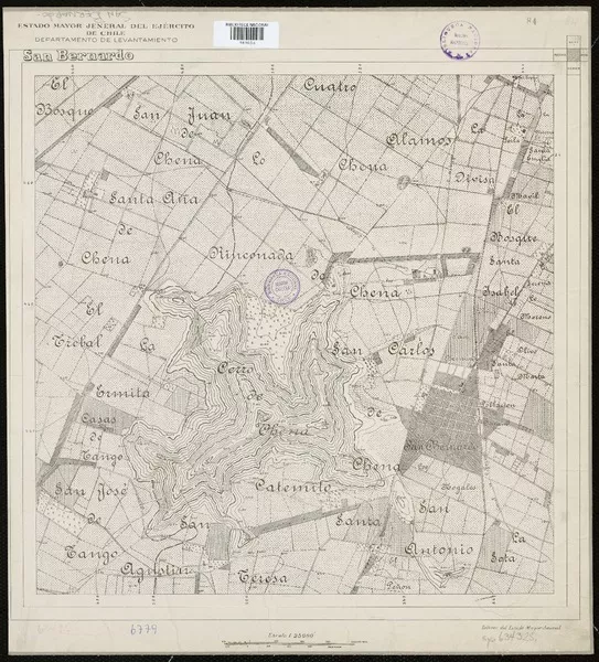 San Bernardo  [material cartográfico] Estado Mayor Jeneral del Ejército de Chile, Departamento de Levantamiento.