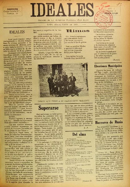 Ideales órgano de la Juventud Católica "San Juan"