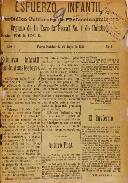 Esfuerzo infantil órgano de la Escuela Fiscal No.1 de Hombres.