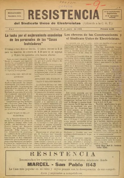 Resistencia Sindicato Unico de Electricistas (adherido a C.G.T.)