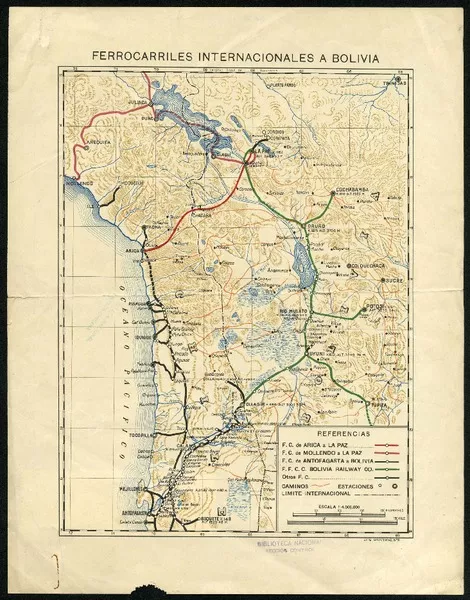 Ferrocarriles internacionales a Bolivia  [material cartográfico].