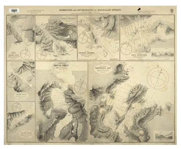 Harvours and Anchorages in Magellan Strait  [material cartográfico] surveyed by Captain W.J.L. Wharton...