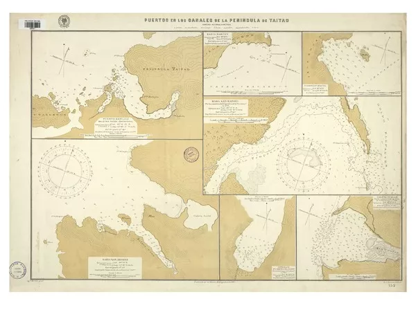 Puertos en los canales de la Península de Taitao  [material cartográfico]