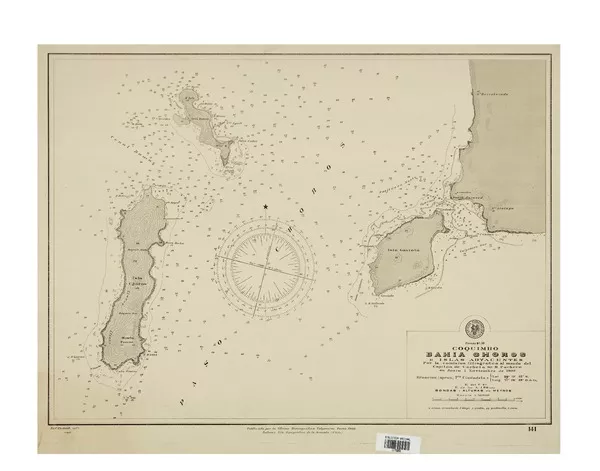 Bahía Choros, e Isla Adyacentes  [material cartográfico] por la Comisión Hidrográfica al mando del Capitán de Corbeta Sr. B. Pacheco en Junio i Noviembre de 1900.
