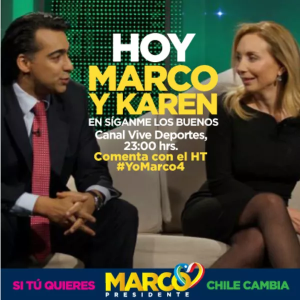 Hoy Marco y Karen en síganme los buenos canal Vive Deportes, 23:00 hrs. [recurso electrónico] :