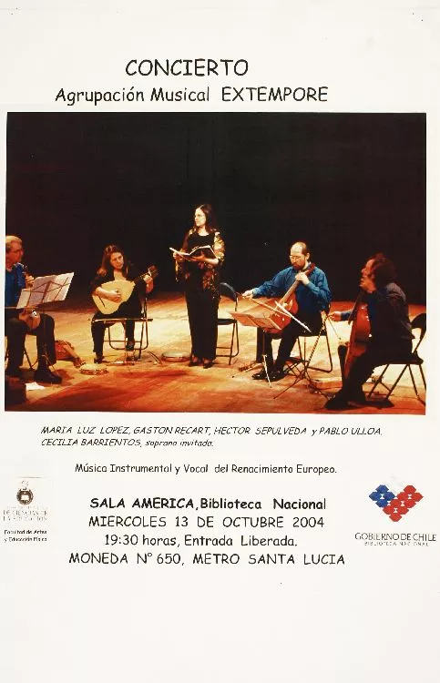 Concierto agrupación musical Extempore música instrumental y vocal de renacimiento europeo. [estampa] :