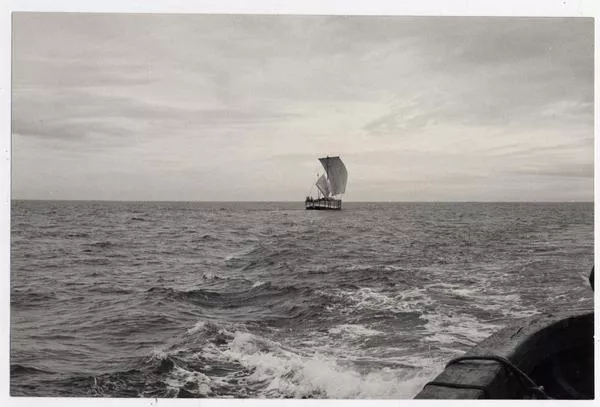 [Vista de una embarcación navegando en el río Maule]  [fotografía] Domingo Ulloa.
