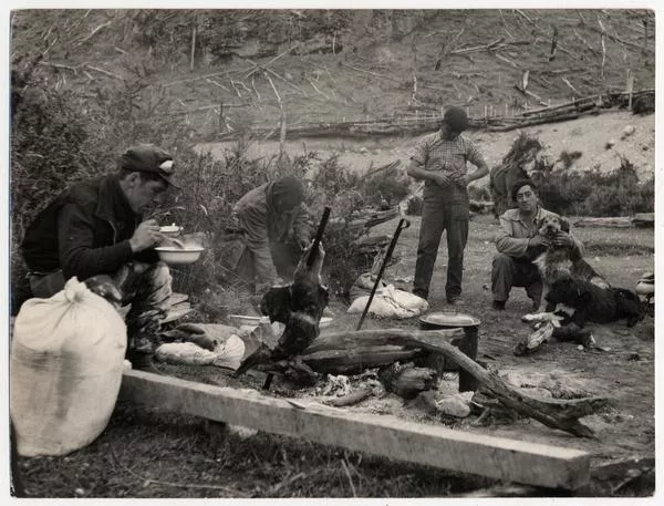 Arrieros de ovejas en zona de Mano Negra  [fotografía] Domingo Ulloa.