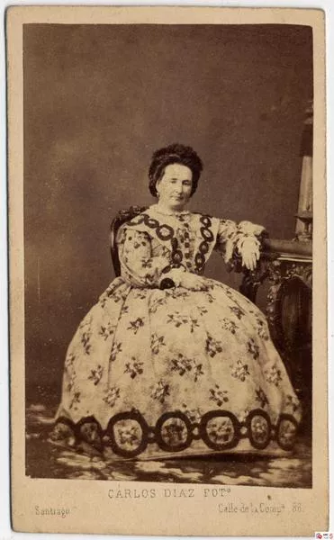 [Dama sentada, apoya su brazo sobre una mesa]  [fotografía].
