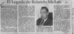 El legado de Rolando Mellafe  [artículo] Marcela Godoy D.