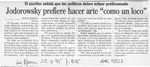 Jodorowsky prefiere hacer arte "como un loco"  [artículo] Aníbal Barrera.