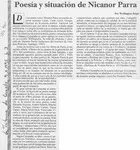 Poesía y situación de Nicanor Parra  [artículo] Wellington Rojas Valdebenito.