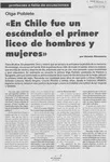 "En Chile fue un escándalo el primer liceo de hombres y mujeres"  [artículo] Hernán Dinamarca.
