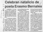 Celebran natalicio de poeta Erasmo Bernales  [artículo].