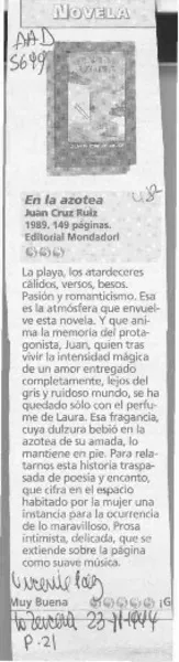 En la azotea  [artículo] Vicente Paz.