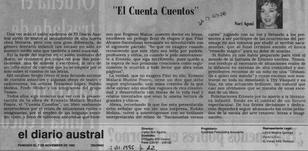 "El cuenta cuentos"  [artículo] Nori Agoni.