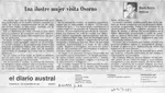 Una ilustre mujer visita Osorno  [artículo] Ricardo Becerra Inostroza.