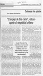 "El espejo de tres caras", valioso aporte al neopolicial chileno  [artículo] Ramón Díaz Eterovic.