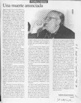 Una muerte anunciada  [artículo] Rodolfo Garcés Guzmán.
