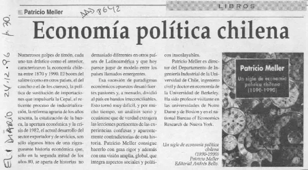 Economía política chilena  [artículo].