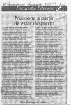 Massone a partir de estar despierto  [artículo] Rosa Cruchaga de Walker.