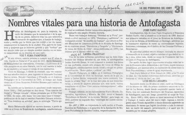 Nombres vitales para una historia de Antofagasta  [artículo]