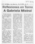 Reflexiones en torno a Gabriela Mistral  [artículo] Elba Elena Jiménez.