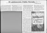 El adolescente Pablo Neruda  [artículo] Marino Muñoz Lagos.