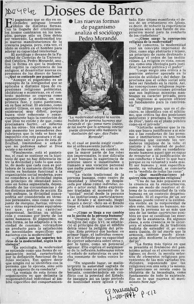 Dioses de barro  [artículo].
