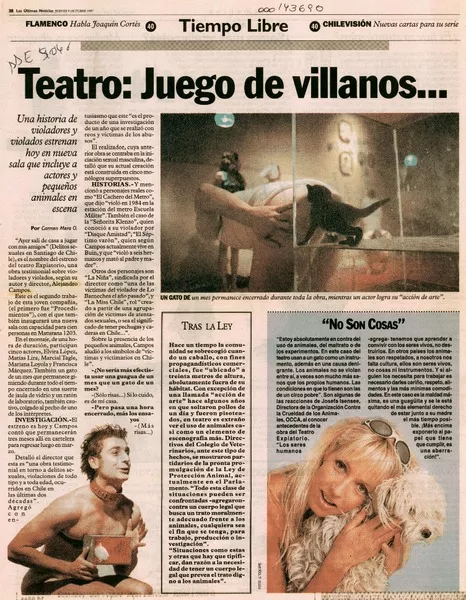 Teatro, juego de villanos --  [artículo] Carmen Mera O.