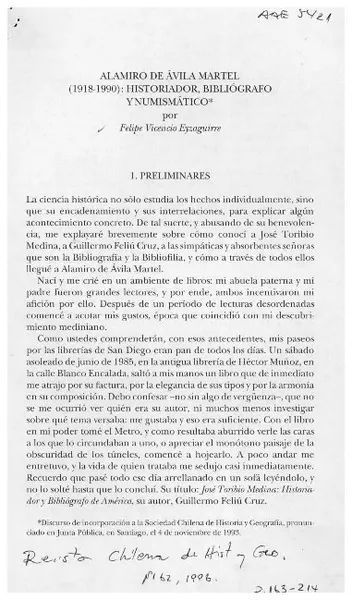 Alamiro de Avila Martel (1918-1990)  [artículo] Felipe Vicencio Eyzaguirre.