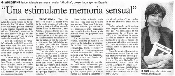 "Una estimulante memoria sensual"  [artículo].