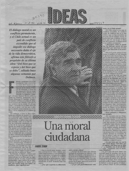 Una moral ciudadana  [artículo] Faride Zerán.