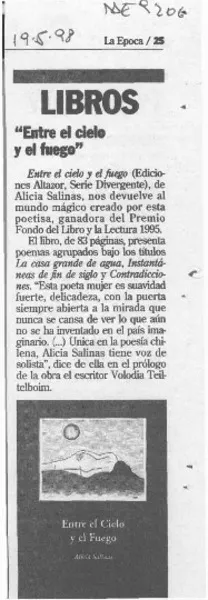 "Entre el cielo y el fuego"  [artículo].
