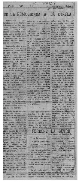 De "La Remolienda" a "La Cirila"  [artículo].