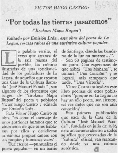 "Por todas las tierras pasaremos"  [artículo].