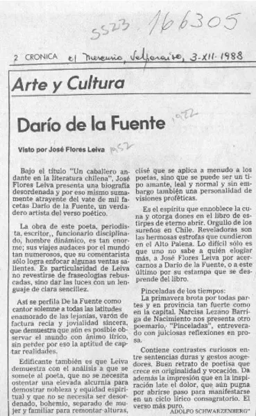 Darío de la Fuente  [artículo] Adolfo Schwarzenberg.