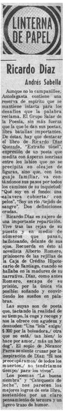 Ricardo Díaz  [artículo] Andrés Sabella.