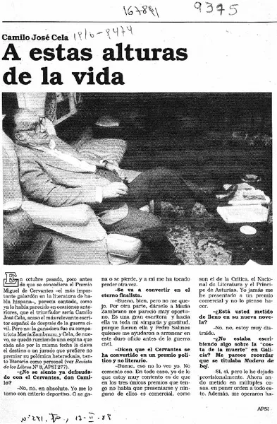 A estas alturas de la vida [entrevista] [artículo] : Luis Sánchez Bardón.