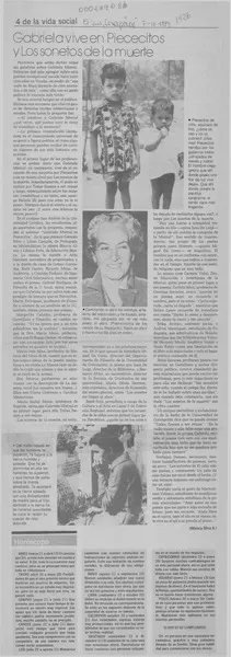 Gabriela vive en Piececitos y Los sonetos de la muerte  [artículo] Mónica Silva A.