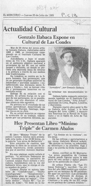 Hoy presentan libro "Mínimo triple" de Carmen Abalos  [artículo].