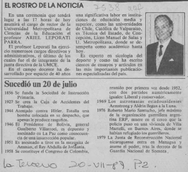 El Rostro de la noticia  [artículo].